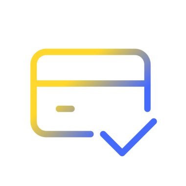 Başarılı işlem piksel mükemmel gradyan ui simgesi. Transfer tamamlandı. Finansal operasyon. Satır rengi kullanıcı arayüzü sembolü. Modern tarz pictogram. Vektör izole edilmiş taslak çizimi