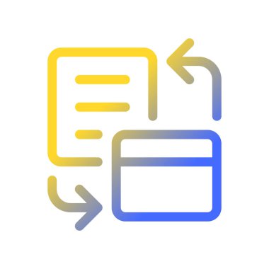 Banka hesap beyanı pikseli mükemmel gradyan ui simgesi. Resmi kart işlemleri özeti. Satır rengi kullanıcı arayüzü sembolü. Modern tarz pictogram. Vektör izole edilmiş taslak çizimi