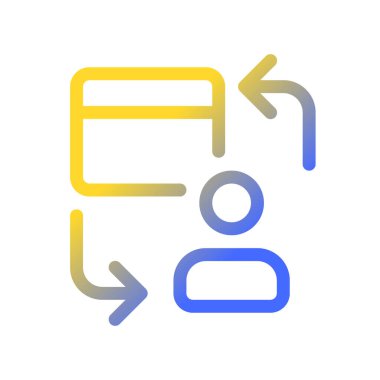 Kişisel işlemler piksel mükemmel gradyan ui simgesi. Bankacılık ve finans. Bireysel ödemeler. Satır rengi kullanıcı arayüzü sembolü. Modern tarz pictogram. Vektör izole edilmiş taslak çizimi