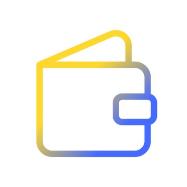 Cüzdan pikselini aç mükemmel gradyan ui simgesi. Finans ve bankacılık. Ödeme ve satın alma. Satır rengi kullanıcı arayüzü sembolü. Modern tarz pictogram. Vektör izole edilmiş taslak çizimi