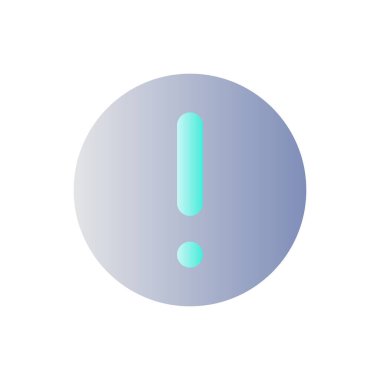 Dairesel şekilli ünlem işareti düz renk ui simgesi. Uyarı! Tebligat alarmı. Basit bir piktogram. Arayüz, mobil uygulama için UX tasarımı. Vektör izole edilmiş RGB illüstrasyonu