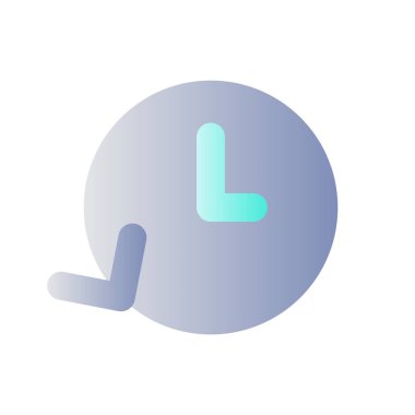 Düz zaman gradyan renk ui simgesi. Proje süresi. Çalar saat. Son teslim tarihi. Zamanlayıcı. Basit bir piktogram. Arayüz, mobil uygulama için UX tasarımı. Vektör izole edilmiş RGB illüstrasyonu