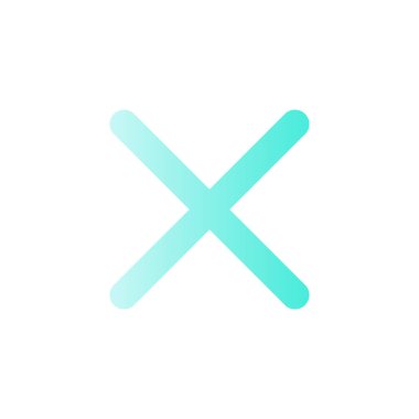 Çapraz işaretleme düz renk ui simgesi. Eylemi sil. İptal düğmesi. Pencereyi kapat. Çarpma işlemi. Basit bir piktogram. Arayüz, mobil uygulama için UX tasarımı. Vektör izole edilmiş RGB illüstrasyonu