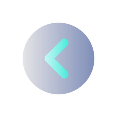 Arrow sol düğme düz renk ui simgesi. Geri çekilin. Araç çubuğu kontrol elemanı. Önceki parça. Basit bir piktogram. Arayüz, mobil uygulama için UX tasarımı. Vektör izole edilmiş RGB illüstrasyonu