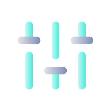 Dikey ayarlama düz gradyan renk ui simgesi. Ses kontrolü. Cilt çubuğu. Müzik seviyesine ayak uydur. Basit bir piktogram. Arayüz, mobil uygulama için UX tasarımı. Vektör izole edilmiş RGB illüstrasyonu