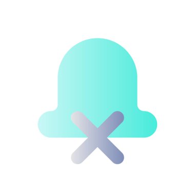 Sessiz bildirimler düz gradyan renk ui simgesi. Bildirimleri pasifleştir. Ses ayarları ayarlanıyor. Basit bir piktogram. Arayüz, mobil uygulama için UX tasarımı. Vektör izole edilmiş RGB illüstrasyonu