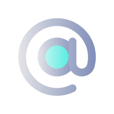 Düz gradyan renk ui simgesinde. E-posta adresi. Çevrimiçi iletişim. Özel af ve karakter. Basit bir piktogram. Arayüz, mobil uygulama için UX tasarımı. Vektör izole edilmiş RGB illüstrasyonu