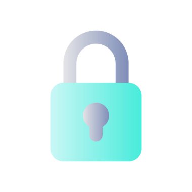 Kilitli asma kilit düz renk ui simgesi. Erişimi kısıtla. Güvenlik ayarları. İçerik kodlanıyor. Basit bir piktogram. Arayüz, mobil uygulama için UX tasarımı. Vektör izole edilmiş RGB illüstrasyonu