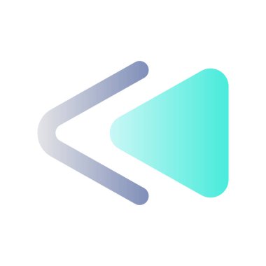 Hızlı ters düğme düz renk ui simgesi. Müzik çalar barı. Multimedya dosyası oynatılıyor. Geri sar. Basit bir piktogram. Arayüz, mobil uygulama için UX tasarımı. Vektör izole edilmiş RGB illüstrasyonu