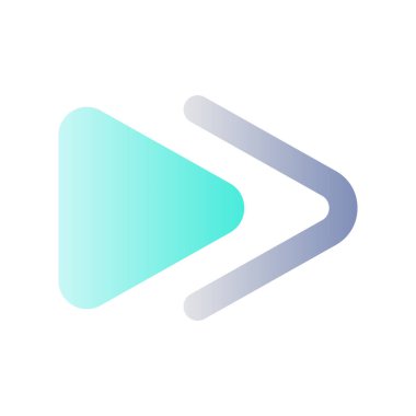 Hızlı ileri düğme düz renk ui simgesi. Müzik çalar barı. Dosya oynatılıyor. Sıradaki şarkıya geç. Basit bir piktogram. Arayüz, mobil uygulama için UX tasarımı. Vektör izole edilmiş RGB illüstrasyonu