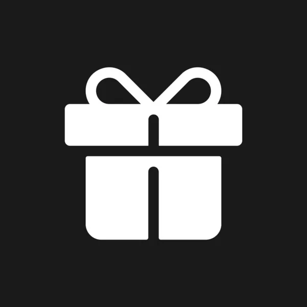 Gift Dark Mode Glyph Icon Birthday Present Customer Bonus User — Stock Vector