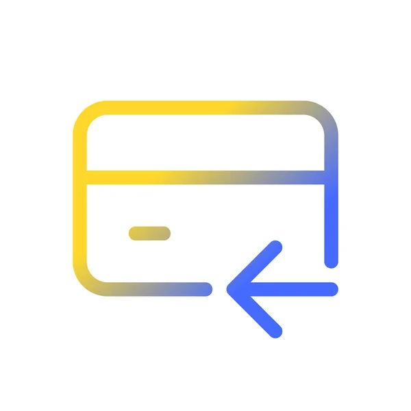 Electronic Money Refund Pixel Perfect Gradient Linear Icon Payment Card — Wektor stockowy