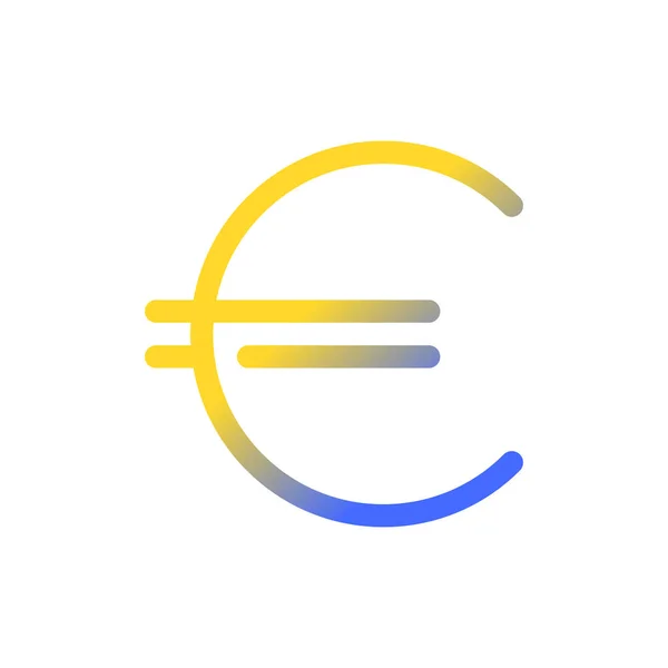 Euro Sign Pixel Perfect Gradient Linear Icon Foreign Currency Finance — Stock vektor