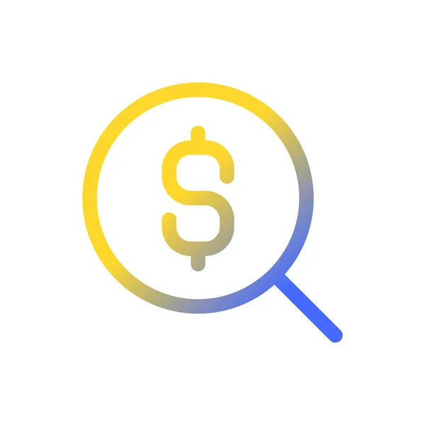 Search Best Currency Exchange Rate Pixel Perfect Gradient Linear Icon — 스톡 벡터