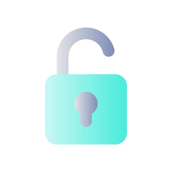 Unlocked Padlock Flat Gradient Color Icon Security Setting Folder Access — Archivo Imágenes Vectoriales