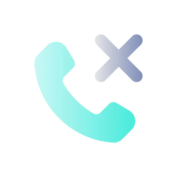 Decline Phone Call Flat Gradient Color Icon Reject Feature Ending — Vetor de Stock