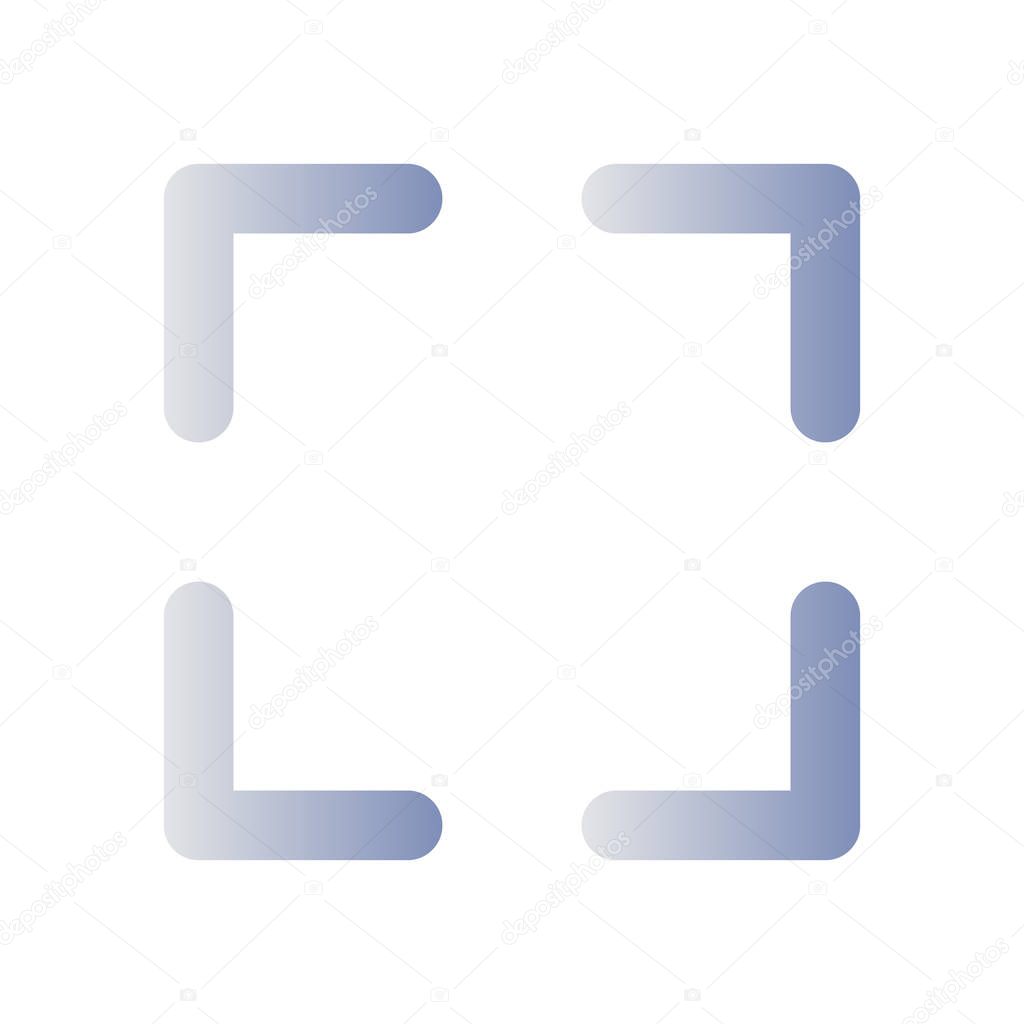 Full screen flat gradient color ui icon. Video player bar. Media control. Changing display resolution. Simple filled pictogram. GUI, UX design for mobile application. Vector isolated RGB illustration