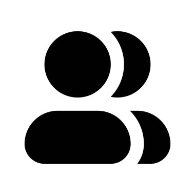 Bir grup siyah glyph ui simgesi. Proje ekibi üyeleri. Adres defteri. Kullanıcı arayüzü tasarımı. Beyaz uzayda siluet sembolü. Ağ ve cep telefonu için sağlam bir resim. İzole vektör illüstrasyonu