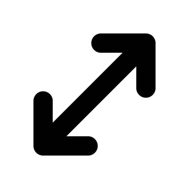 Siyah glyph ui simgesini büyüt. Oyuncu penceresi ölçekleniyor. Dokunmatik ekranda hareket. Kullanıcı arayüzü tasarımı. Beyaz uzayda siluet sembolü. Ağ ve cep telefonu için sağlam bir resim. İzole vektör illüstrasyonu