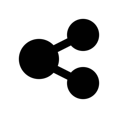 Siyah glyph ui ikonunu paylaş. Sosyal ağ hizmeti için düğme. Nokta yayılıyor. Kullanıcı arayüzü tasarımı. Beyaz uzayda siluet sembolü. Ağ ve cep telefonu için sağlam bir resim. İzole vektör illüstrasyonu