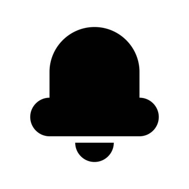 Bildirimler siyah glyph ui simgesi. Zil sesini ayarla. Çalar saat. Halka modu. Kullanıcı arayüzü tasarımı. Beyaz uzayda siluet sembolü. Ağ ve cep telefonu için sağlam bir resim. İzole vektör illüstrasyonu