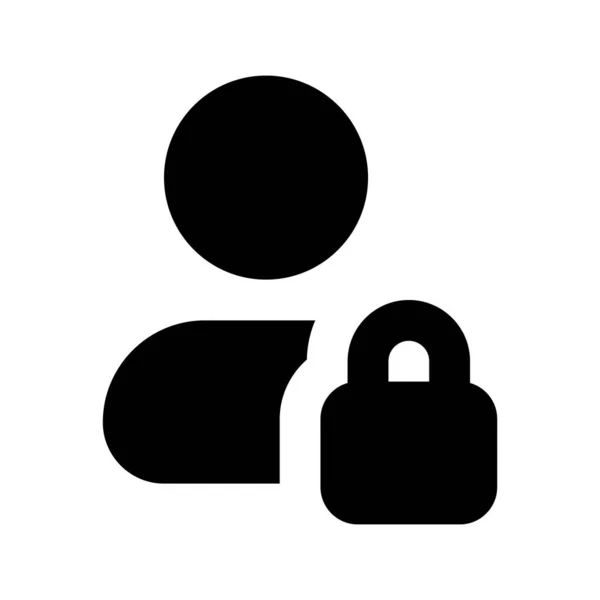 Hidden Private Contact Black Glyph Icon User Profile Privacy User — Stok Vektör