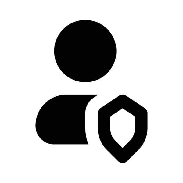 Contact Protection Black Glyph Icon Access Personal Information User Interface — Stok Vektör