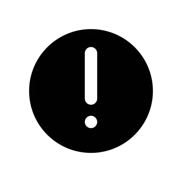 Circular Shaped Exclamation Mark Black Glyph Icon Notification Alert User — Stockvektor