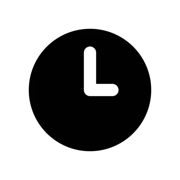 Clock Black Glyph Icon Set Alarm Track Time Snooze Feature — Wektor stockowy