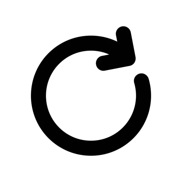 Repeat Black Glyph Icon Reload Page Rotating Arrow Clockwise Motion — Stockvektor