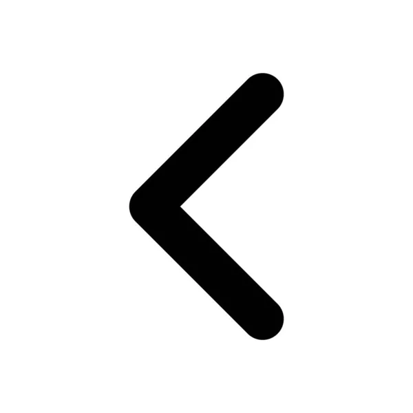 Left Arrow Black Glyph Icon Navigation Direction Pointing Sign Mathematics — Stockvektor