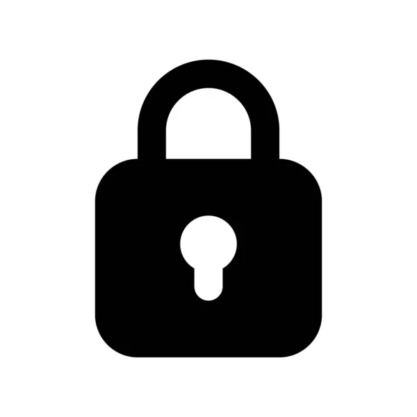 Locked Padlock Black Glyph Icon Restrict Access Security Settings User — Stok Vektör