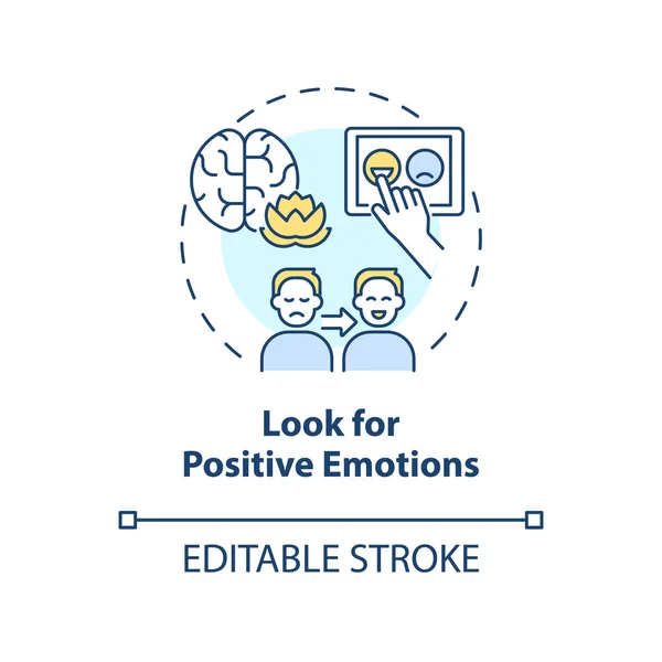 Look Positive Emotions Concept Icon Strategy Emotional Regulation Abstract Idea — Stockvektor