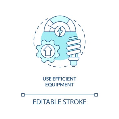 Etkili ekipman turkuaz konsept simgesi kullan. Tüketim. Ağ sıfır tasarım yaklaşımı soyut fikir ince çizgi çizimi. İzole bir taslak çizim. Düzenlenebilir felç. Arial, Myriad Pro-Kalın yazı tipleri