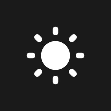 Işık modu karanlık mod glyph ui simgesi. Gündüz teması. Parlaklığı ayarla. Kullanıcı arayüzü tasarımı. Siyah uzayda beyaz siluet sembolü. Ağ ve cep telefonu için sağlam bir resim. Vektör izole illüstrasyonu