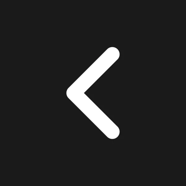 Left Arrow Dark Mode Glyph Icon Navigation Direction Pointing Sign — Vettoriale Stock