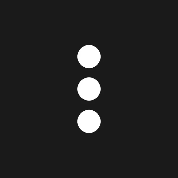 Three Vertical Dots Menu Dark Mode Glyph Icon Kebab Menu — Image vectorielle
