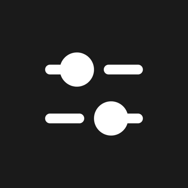 Горизонтальне Налаштування Піктограми Гліфа Темного Режиму Еквалайзер Звуковий Параметр Дизайн — стоковий вектор
