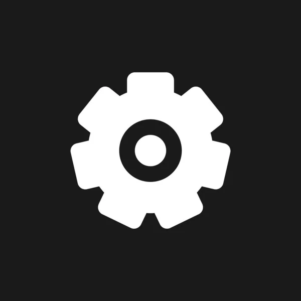 Settings Gear Dark Mode Glyph Icon Configurate Device Developer Mode — Stockvektor