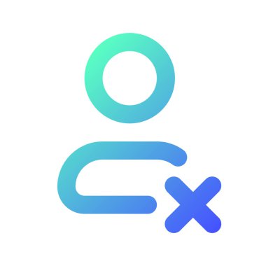 Temas piksel mükemmel gradyan ui simgesini sil. Hesabı sil. Adres defteri. Telefon numarasını sil. Satır rengi kullanıcı arayüzü sembolü. Modern tarz pictogram. Vektör izole edilmiş taslak çizimi