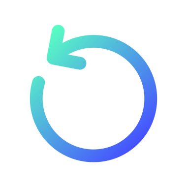 Piksel mükemmel gradyan doğrusal ui simgesini döndür. Sayfayı yenile. Dönen ok. Saat yönünün tersine. Satır rengi kullanıcı arayüzü sembolü. Modern tarz pictogram. Vektör izole edilmiş taslak çizimi