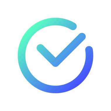 Kabul düğmesi piksel mükemmel gradyan ui simgesi. Değişiklikleri onayla. Araç çubuğu kontrol elemanı. Satır rengi kullanıcı arayüzü sembolü. Modern tarz pictogram. Vektör izole edilmiş taslak çizimi