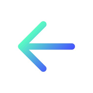 Sola doğru ok pikseli mükemmel gradyan doğrusal ui simgesi. Sola basıyorum. Menü ayarlanıyor. Seçim modu. Satır rengi kullanıcı arayüzü sembolü. Modern tarz pictogram. Vektör izole edilmiş taslak çizimi