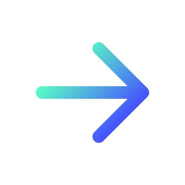 Sağa doğru ok pikseli mükemmel gradyan doğrusal ui simgesi. Sağa basıyorum. Menü ayarlanıyor. Seyrüsefer kontrolü. Satır rengi kullanıcı arayüzü sembolü. Modern tarz pictogram. Vektör izole edilmiş taslak çizimi