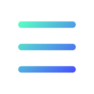 Hamburger menü pikseli gibi mükemmel gradyan doğrusal ui simgesi. Üç satır. Daha fazla seçenek. Navigasyon düğmesi. Satır rengi kullanıcı arayüzü sembolü. Modern tarz pictogram. Vektör izole edilmiş taslak çizimi