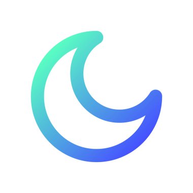 Gece modu pikseli mükemmel gradyan doğrusal ui simgesi. Gece teması. Ay seçeneği. Ekran karanlığı ayarlayın. Satır rengi kullanıcı arayüzü sembolü. Modern tarz pictogram. Vektör izole edilmiş taslak çizimi
