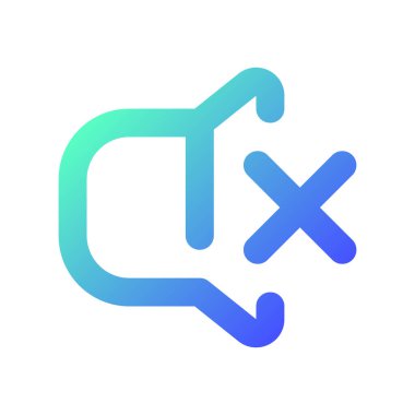 Ses pikselini kapat mükemmel gradyan ui simgesi. Sessiz mod. Sesi kısık. Alarm seçeneği. Satır rengi kullanıcı arayüzü sembolü. Modern tarz pictogram. Vektör izole edilmiş taslak çizimi