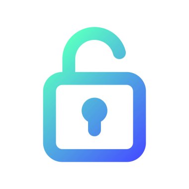 Kilitli asma kilit pikseli mükemmel gradyan doğrusal ui simgesi. Güvenlik ayarları. Dizin erişim kontrolü. Satır rengi kullanıcı arayüzü sembolü. Modern tarz pictogram. Vektör izole edilmiş taslak çizimi