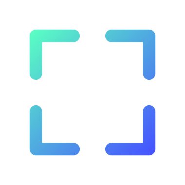 Tam ekran piksel mükemmel gradyan doğrusal ui simgesi. Video oynatıcı barı. Medya kontrolü. Çözünürlüğü göster. Satır rengi kullanıcı arayüzü sembolü. Modern tarz pictogram. Vektör izole edilmiş taslak çizimi