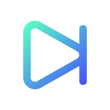 Sonraki düğme piksel mükemmel gradyan doğrusal ui simgesini atla. Müzik çalar barı. Multimedya dosyası oynatılıyor. Satır rengi kullanıcı arayüzü sembolü. Modern tarz pictogram. Vektör izole edilmiş taslak çizimi